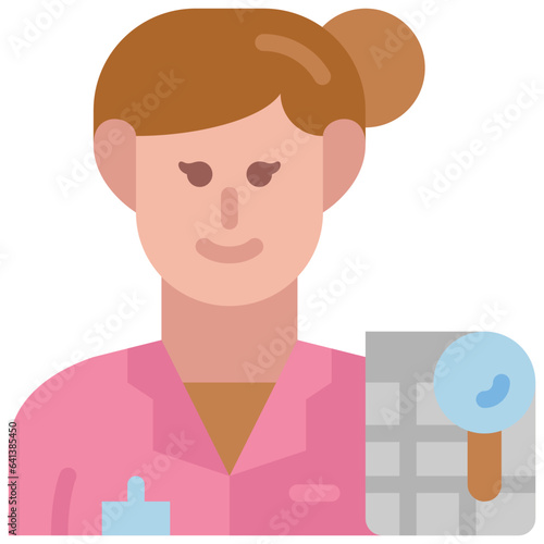 woman auditor flat icon