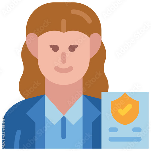 woman insurer flat icon