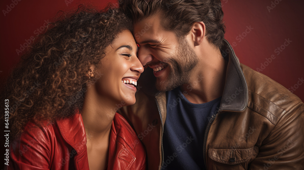 Happy young couple smiling and laughing Happy young couple smiling and laughing