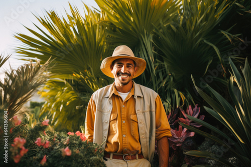 Cuadro en lienzo Portrait of a Hispanic Landscape Artist