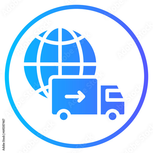 delivery truck gradient icon