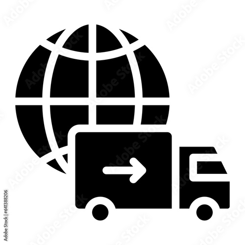 delivery truck glyph icon