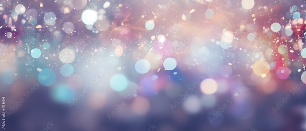 Abstract background with bokeh defocused lights and stars. Festive background.	