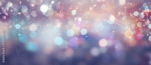 Abstract background with bokeh defocused lights and stars. Festive background.	