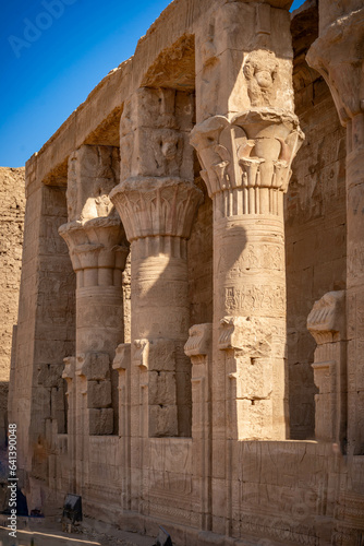 El templo de edfu es un antiguo templo egipcio ubicado en la orilla oeste de nile.