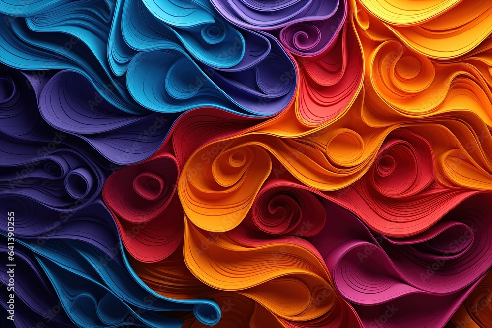 Obraz premium Eclectic multicolor opposite Swirls Image Geometric pattern