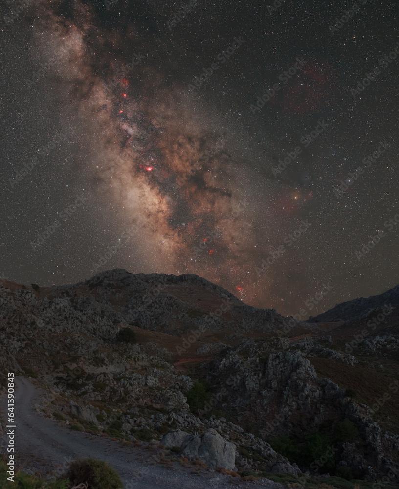 Milky Way from Crete. 19 frames 120s each, Canon 60Da + Samyang 16mm