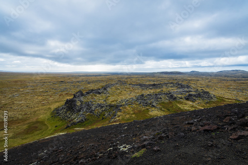 Obraz na płótnie Ladscape of the Saxhóll Crater (Iceland) w salonie