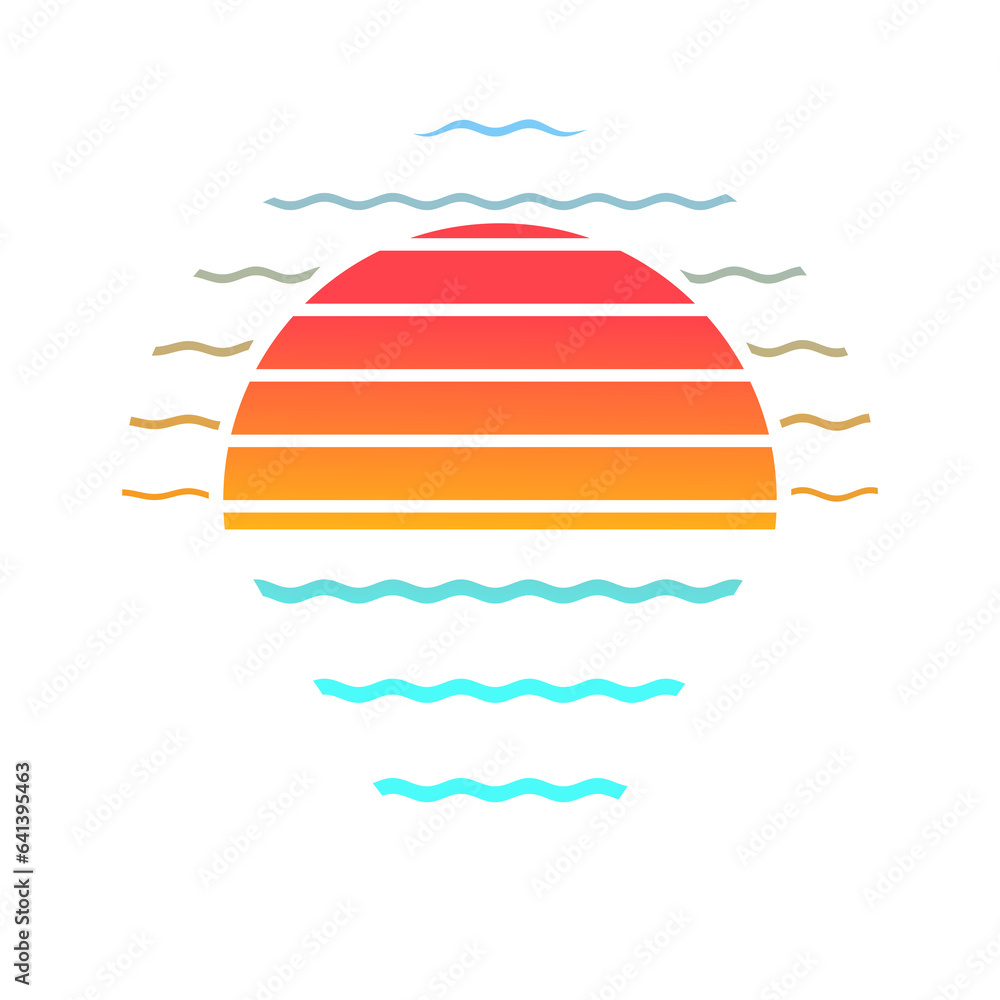 Retro sunset style 80s-90s