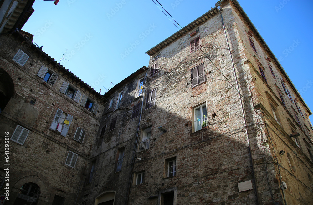 Old buildings in the city of Perugia, Italy