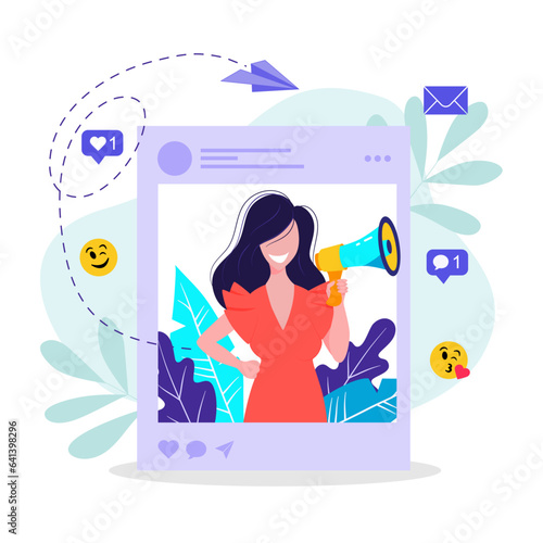 Vector illustration of promotion post on social networks.