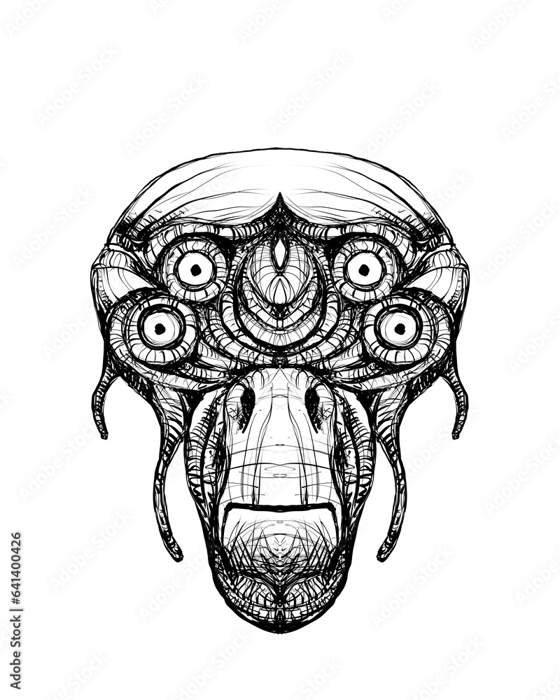 Obraz premium Alien creature, sketch - digital painting