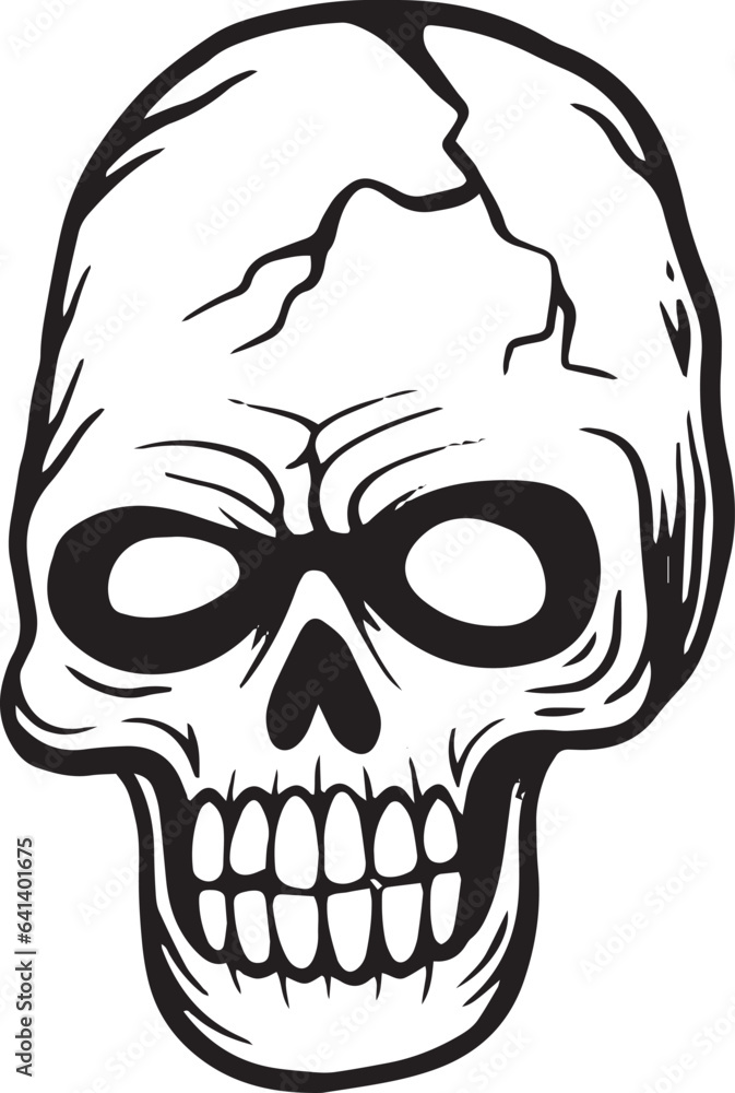 Fototapeta premium Skull hand drawn illustrations for stickers, logo, tattoo etc