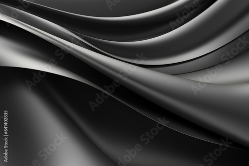 Generative AI wallpaper of liquid metallic texture shiny metal in silver black color with highlights and shimmers
