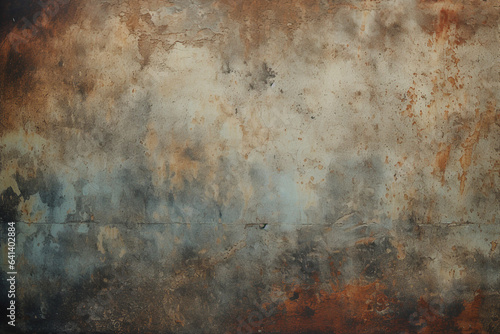 Image of enigmatic grungy and textured colored shabby old background and generative AI