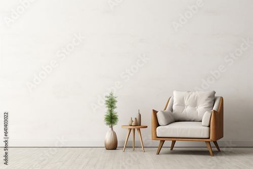 Generative ai collage picture image of contemporary design living room for rent with armchair photo