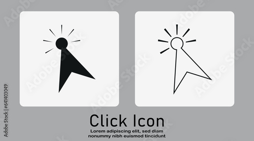 Computer cursor click, arrow pointing click link button vector isolated on a white background.