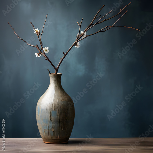 A pottery vase from NaturalElegance, embodying simplicity and grace, photographed with a standard lens at f 5.6 Generative AI