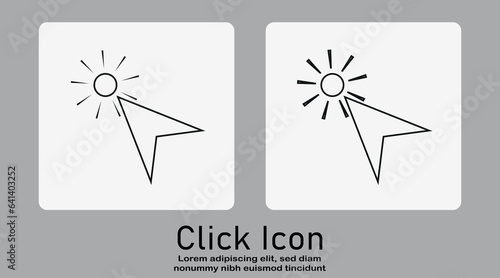 Computer cursor click, arrow pointing click link button vector isolated on a white background.