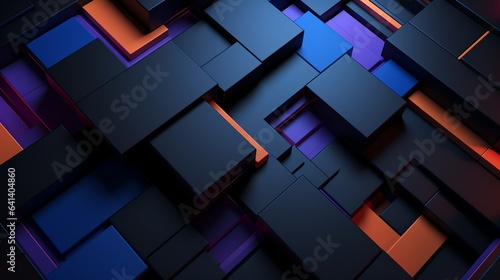 cube abstract wallpaper, modern, neon, glow in the dark, colorful