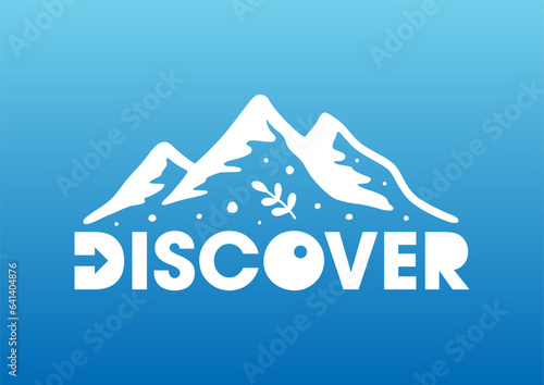 discover and mountain symbol. discover logo