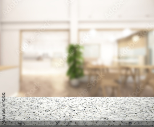 Table Top And Blur Restaurant Of Background