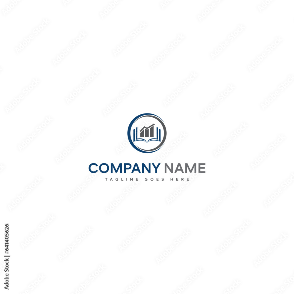 Financial Accounting Credit Book Logo With Symbol Template Vector Icon.