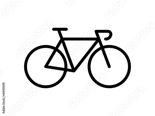 Vector road bicycle icon. High quality black line icon. photo
