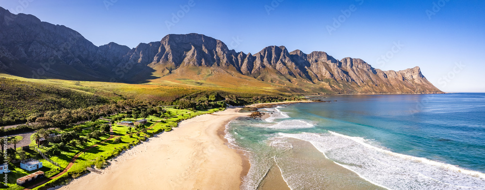 Fototapeta premium Aerial view of Kogel Bay in Western Cape Province in South Africa