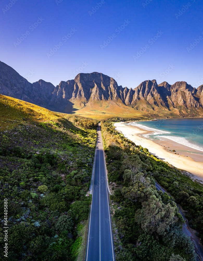 Naklejka premium Aerial view of Kogel Bay in Western Cape Province in South Africa