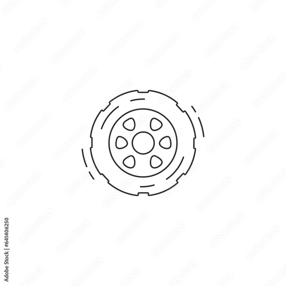 car tire thin line icon
