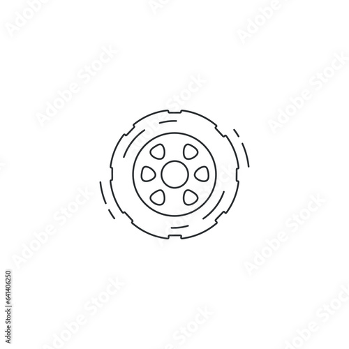 car tire thin line icon