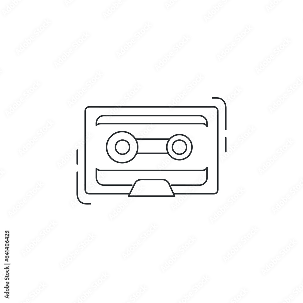 audio cassette tape line icon. audio tape thin line icon. audio cassette tape line icon. audio tape thin line icon.