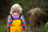 toddler walking on a hike in a park