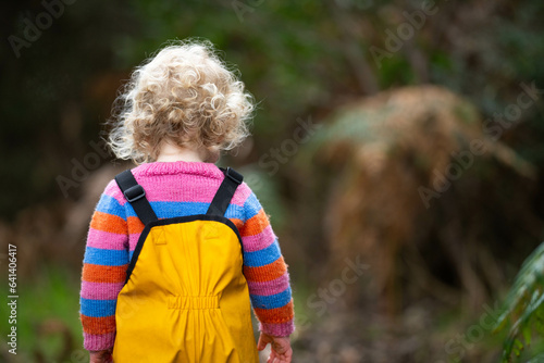 toddler walking on a hike in a park © William