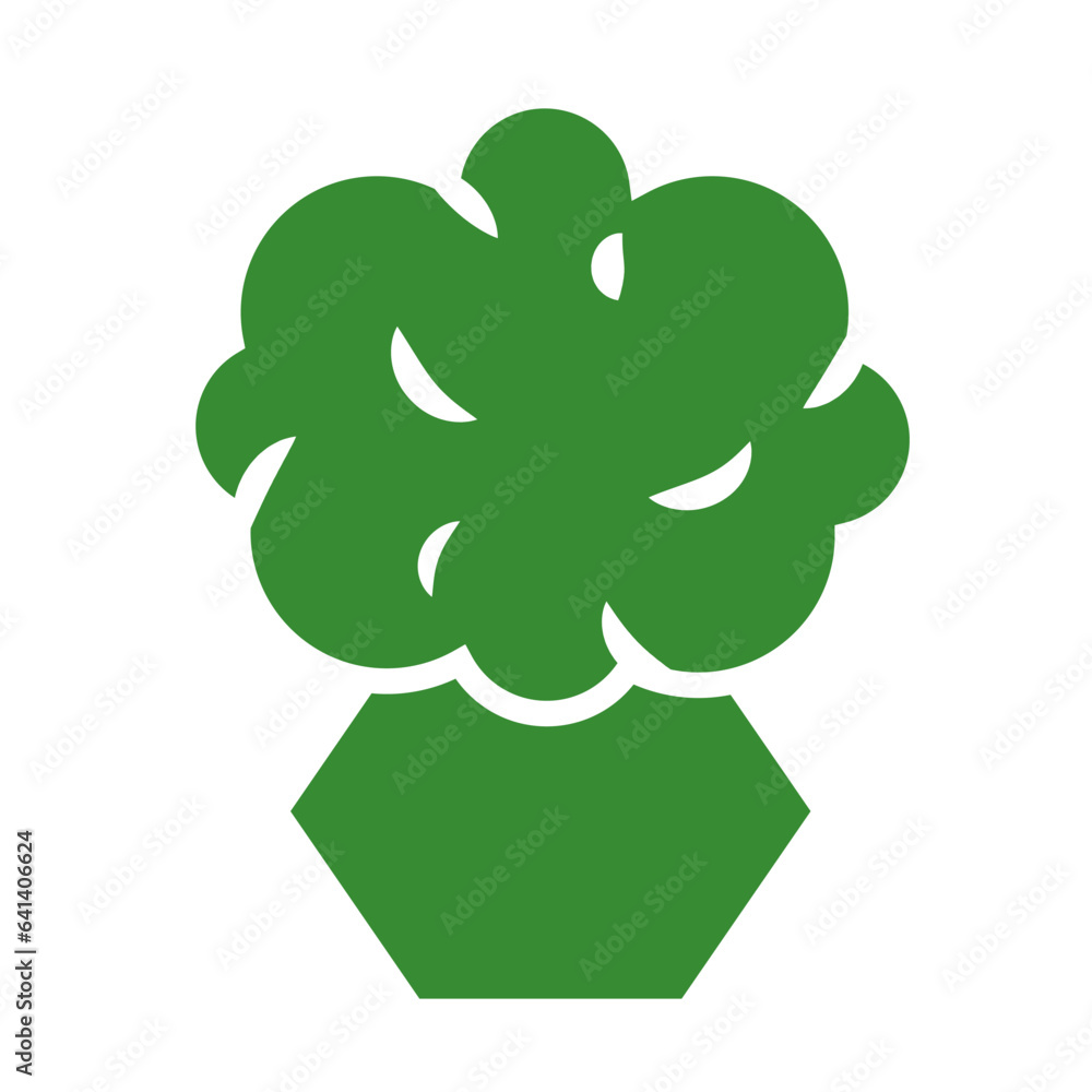 Isolated green silhouette indoor plant icon Vector Isolated green silhouette indoor plant icon Vector