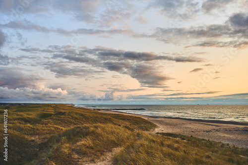 wide beach at northern Denmark. High quality photo