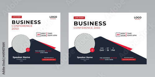 digital marketing creative technology business social media live webinar banner invitation template. 