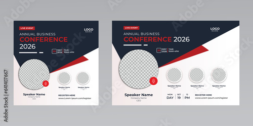 digital marketing creative technology business social media live webinar banner invitation template. 