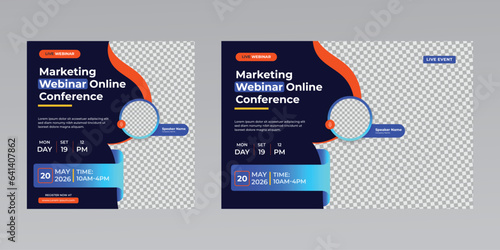 digital marketing creative technology business social media live webinar banner invitation template. 