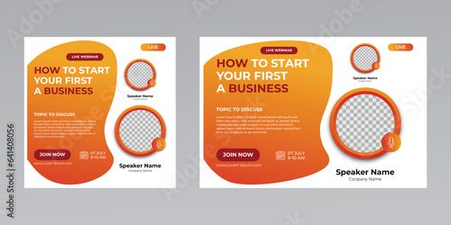 digital marketing creative technology business social media live webinar banner invitation template. 