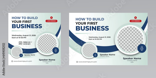 digital marketing creative technology business social media live webinar banner invitation template. 