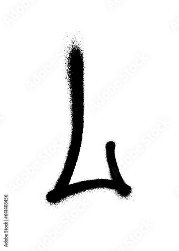 Roman numeral fifty painted with a black spray can on a white background. Vector illustration.
