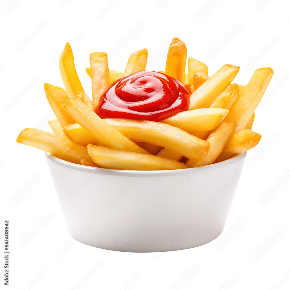 french fries with ketchup and mayonnaise, isolated PNG Transparent background, Clipping Path french fries with ketchup and mayonnaise, isolated PNG Transparent background, Clipping Path