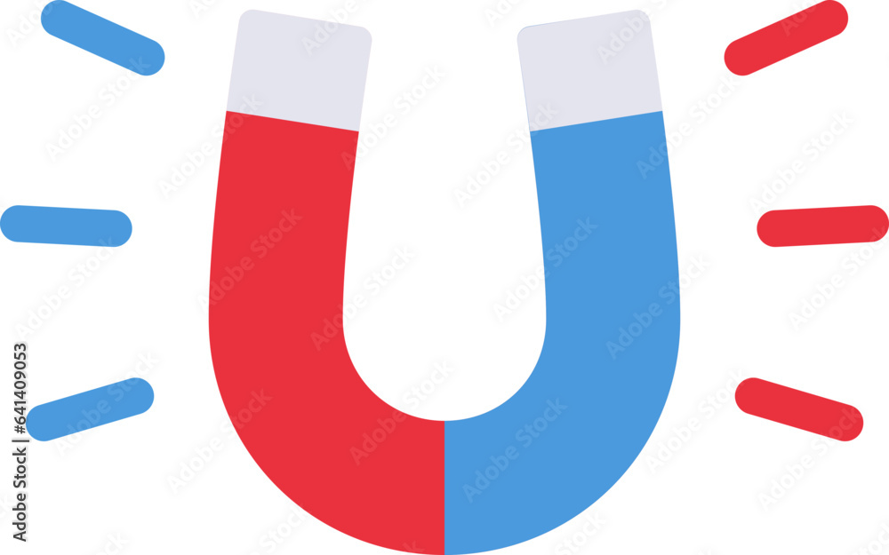 Classic-shaped flat and colored magnet icon Classic-shaped flat and colored magnet icon