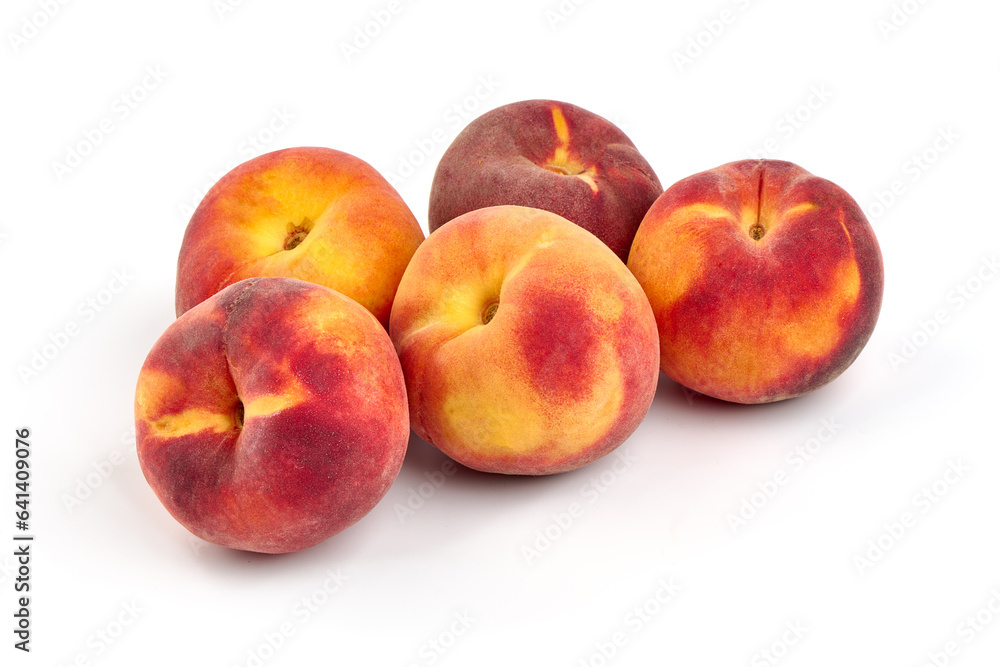 Fresh peaches, isolated on white background. Fresh peaches, isolated on white background.