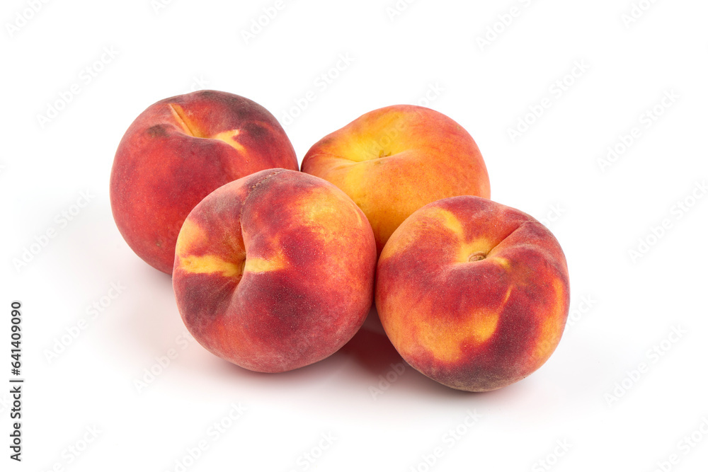 Fresh peaches, isolated on white background. Fresh peaches, isolated on white background.