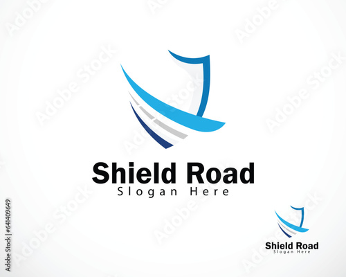 shield road logo creative design concept business modern