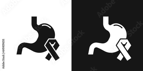 Stomach cancer vector icon. Oncology stomach, organ cancer