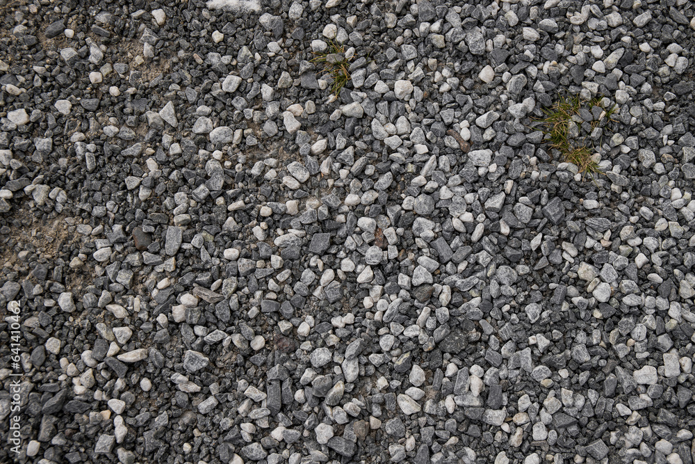 The texture of fine gray gravel made of small stones. The texture of fine gray gravel made of small stones.